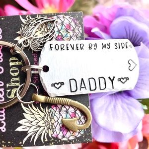 Forever by my side - Memorial Gifts - Dad Memorial - Dad Memorial Keychain